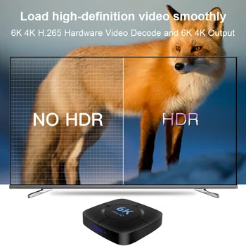 HONGTOP Smart TV Box 6K Android 10 Support 4K HD 1080p Video 2.4G/5G WiFi Bluetooth H.256 Smart Voice Media Player Set Top Box 3
