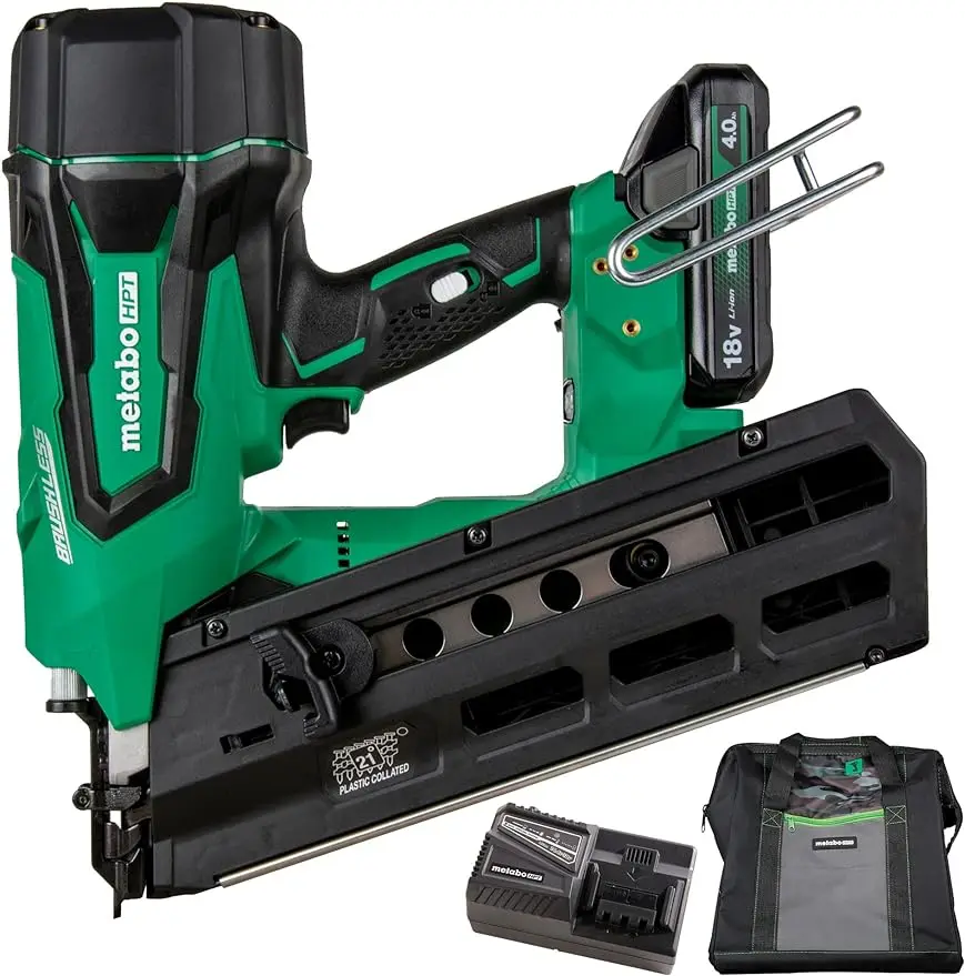 

Metabo HPT Cordless 18V MultiVolt™ Framing Nailer Kit | 21 Degree Magazine | Round Head Nails from 2-Inch up to 3-1/2-Inch | 1-1