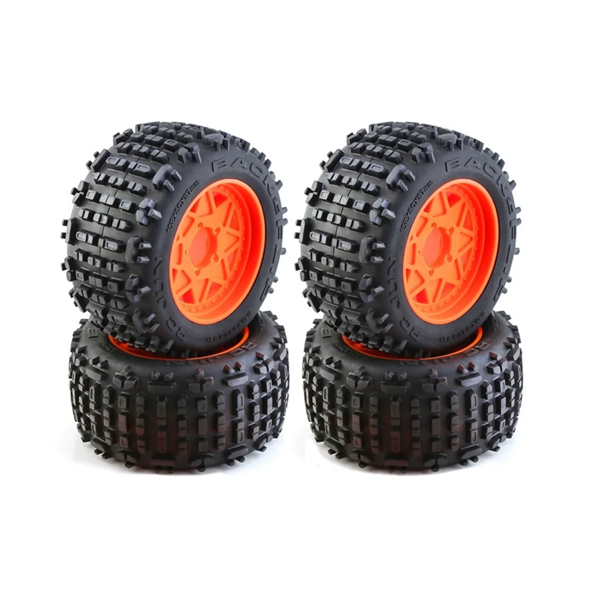 

4Pcs 152mm 1/8 1/10 Monster Truck Tire with 12/14/17mm Wheel Hex for TRAXXAS Sledge E-Revo ARRMA KRATON Outcast,Orange