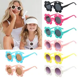Round Sunflower Sunglasses Retro Y2K UV400 Protection Sun Glasses Flower Shades for Novel Disco/Festival/Party/Music Festival