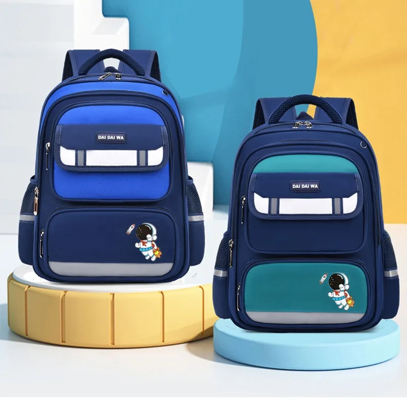 

Fashion Elementary Student Schoolbag Kids Backpack Large Capacity Oxford Waterproof Breathable Reflective Stripe School Backpack