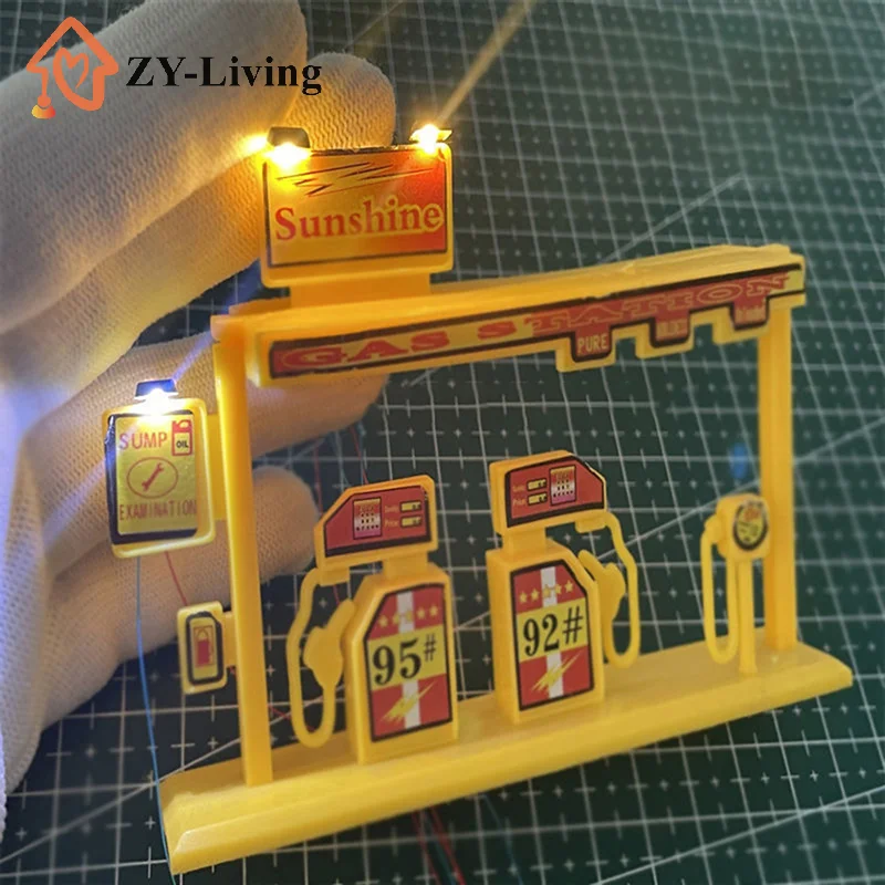 1Pc 3V Led 스포트라이트 모델 1:87 Ho Scale 디오라마 야외 빌보드 램프 DIY 모델 건축 빌딩 레이아웃 만들기