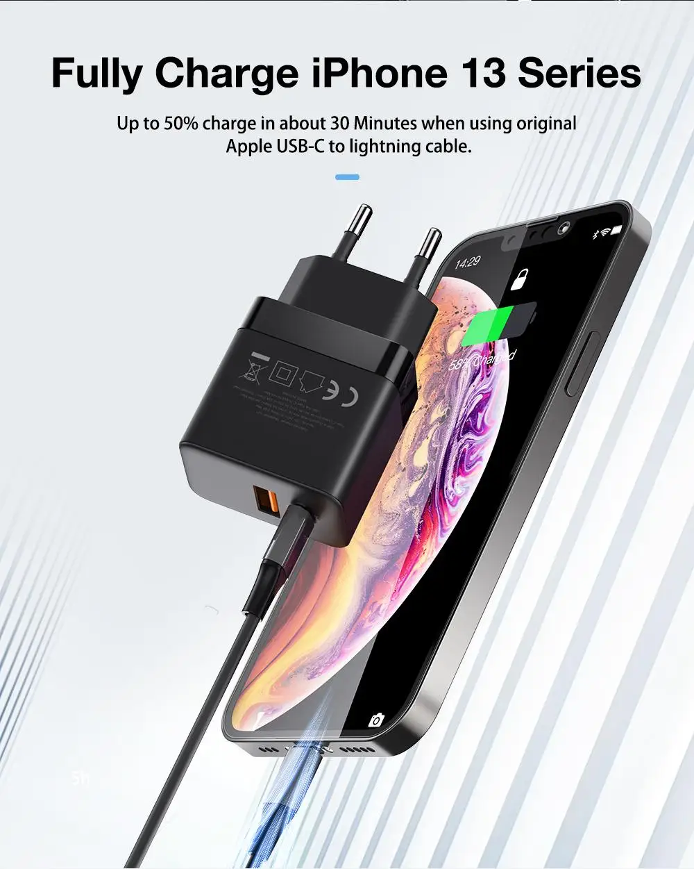BlitzWolf BW-S21 Mini 35W GaN Wall Charger description image 6