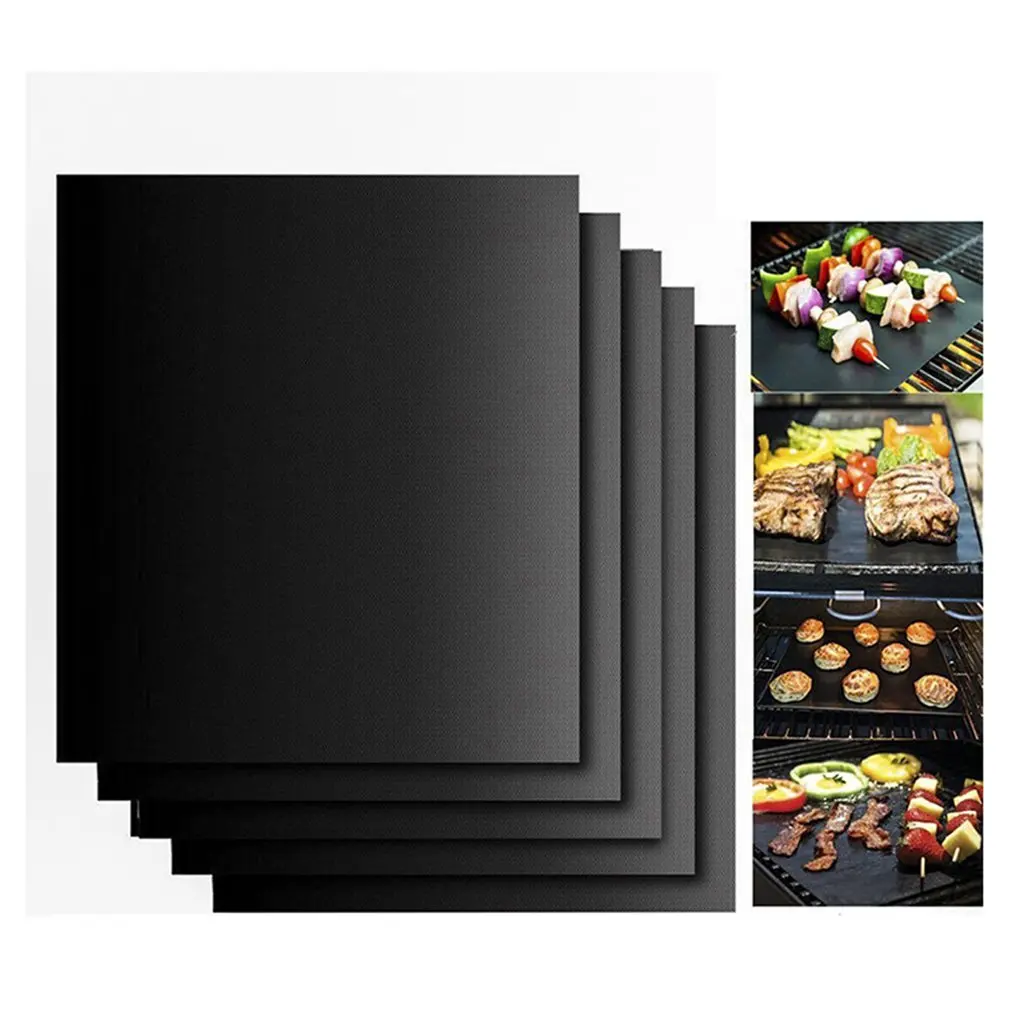 Barbecue Grill Mat Herbruikbare Non-stick Bbq Koken Bakken Matten Covers Sheet Folie Bbq Liner Tool 33*40cm 0.2Mm Dik