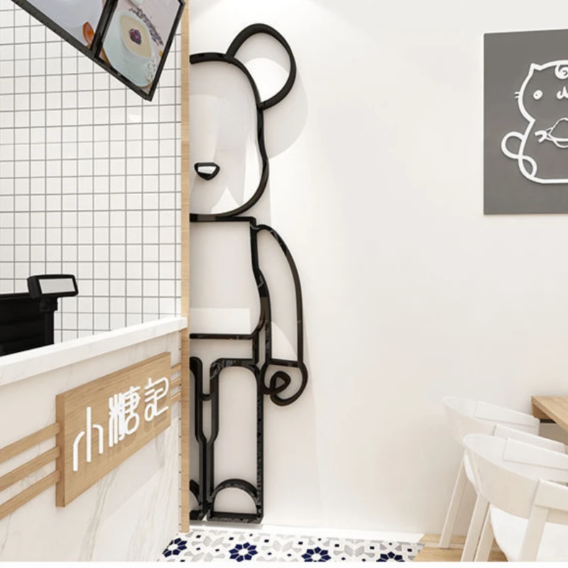 Bearbrick Wall Sticker Acrylic Cartoon Mirror Wall Decals Bear