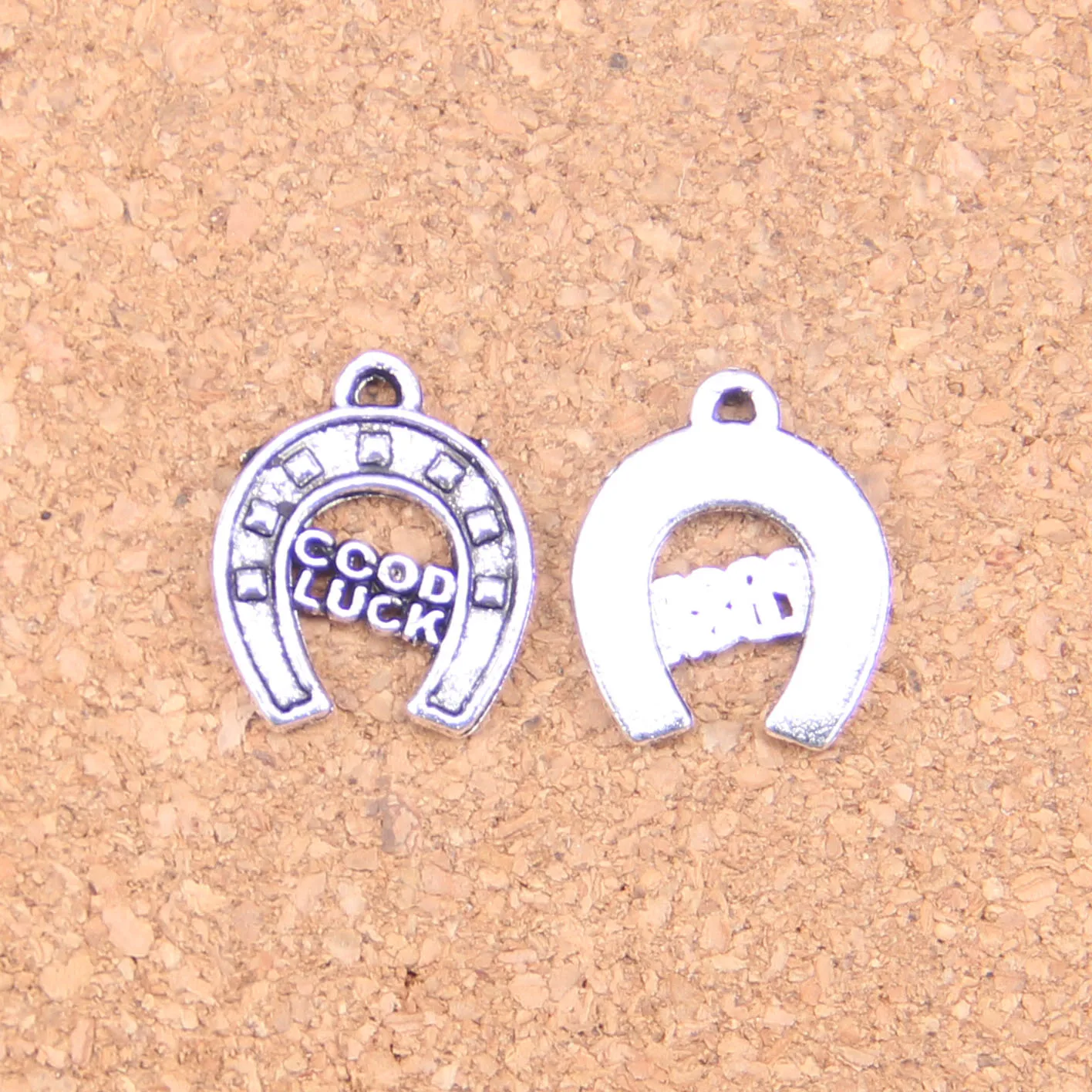 참 말굽, 행운의 17x14mm 앤티크 펜던트, 빈티지 티베트 실버 주얼리, DIY 팔찌 목걸이, 96 개