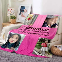Manta de franela personalizada para sofá o cama, foto personalizada, regalo, impresión DIY, Dropshipping