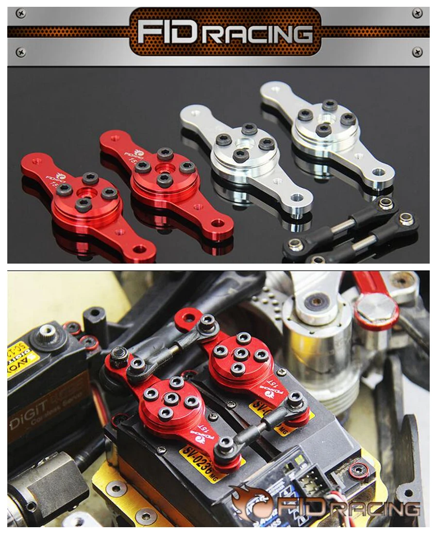 15t/18t Fid Alloy Dual Servo Troy Adjustable Steering Servo Arm + Tie
