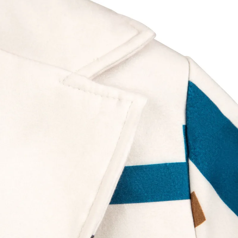 Loose Printed Letters Woolen Lapel Coat 2021 Fashion Casual Jacket Street Wear Elegant Ladies Autumn Winter New Women's Clothing