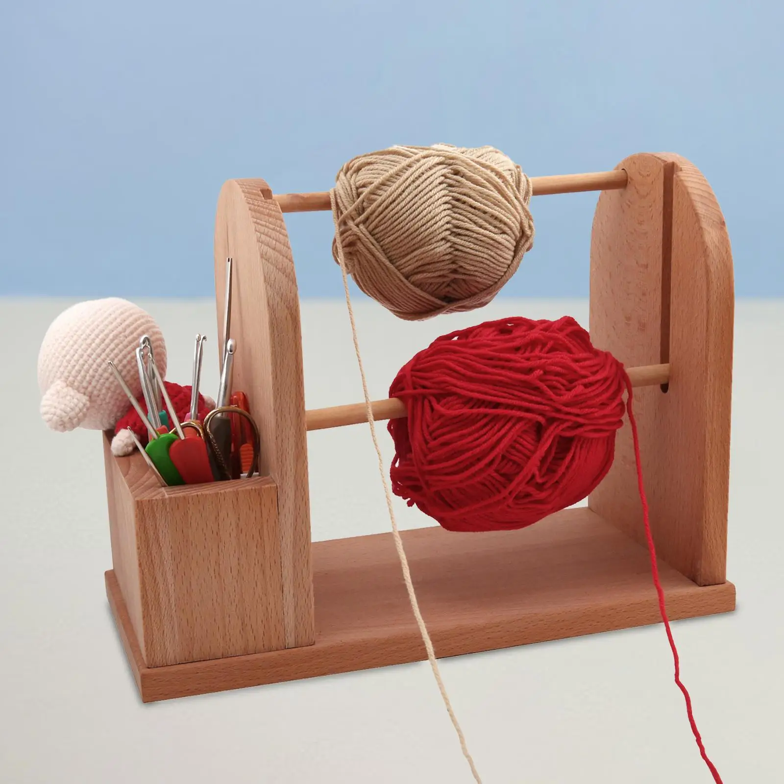 Wooden Yarn Holder Yarn Rack Organizer Yarn Dispenser for Crocheting and Knitting