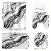 4pcs Black and White Texture Digital Print Polyester Waterproof Shower Curtain Set without Punching for Bathroom Separation 5