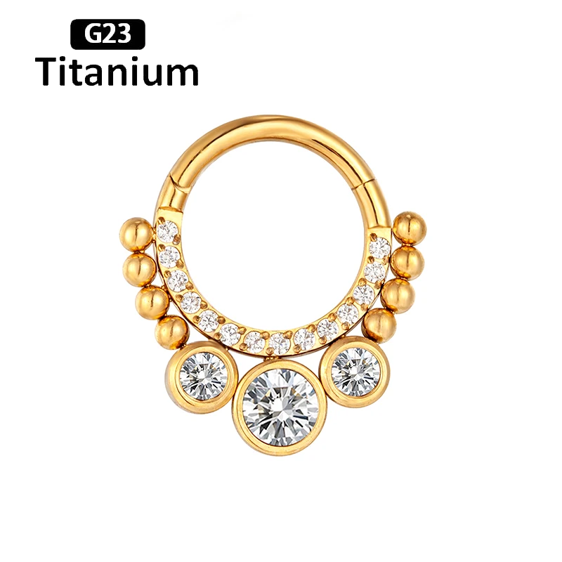 

1PC F136 Titanium Earrings 16G Hinged Segment Nose Rings Clicker Septum Piercing Ear Stud Tragus Helix Piercing Body Jewelry G23
