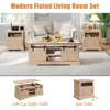46" Fluted Lift Top Coffee Table with Sliding Door, Modern Center Table w/Adjustable Storage Shelf & Hidden Compartment 6