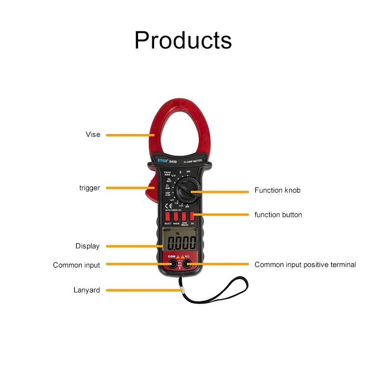 ETCR6450 Mini Digital multimeter AC DC 1000A Resistance/Capacitance/Frequency Cl