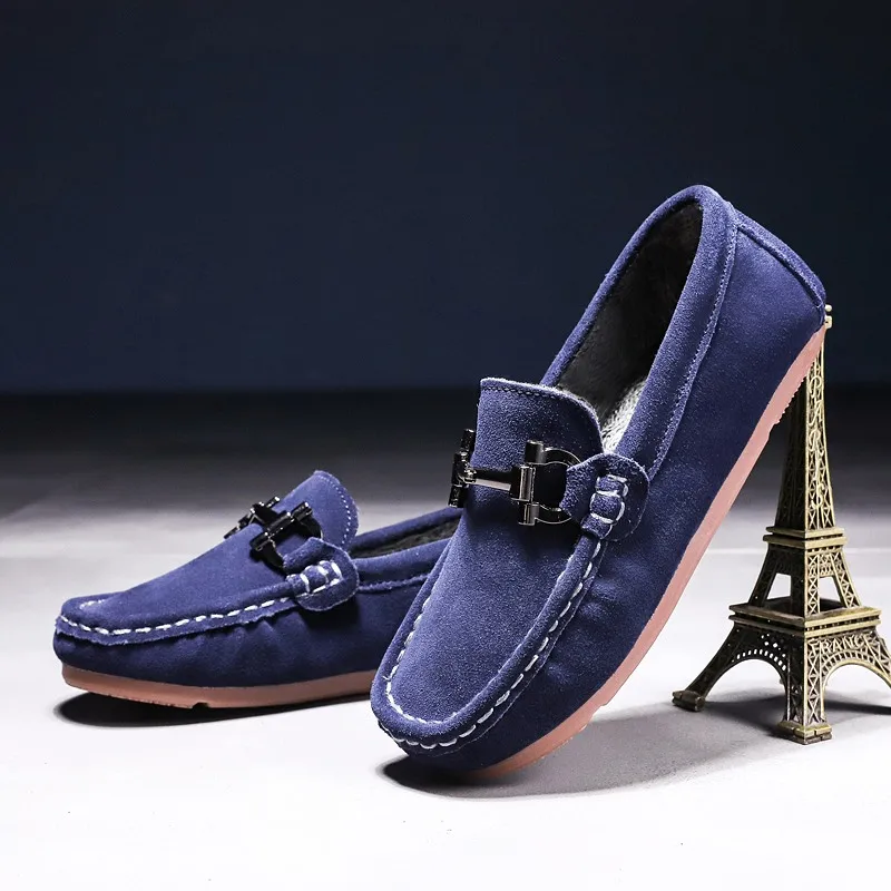 Kids Children's Loafers For Boys Girls Shoes Moccasins Suede Children Flats Casual Boat Wedding Leather Shoes Autumn