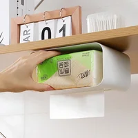 Wall Mounted Tissue Box Waterproof Toilet Paper Storage Rack Space Saving Punch Free Tissue Holder For Household Kitchens 2