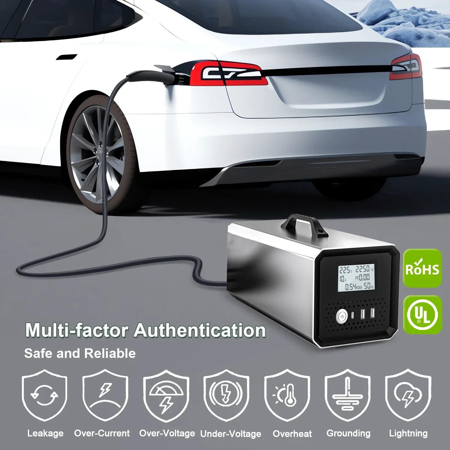 기가팩토리 NACS 휴대용 충전소 5KW V2L 방전기 (테슬라 모델 3/Y/S..