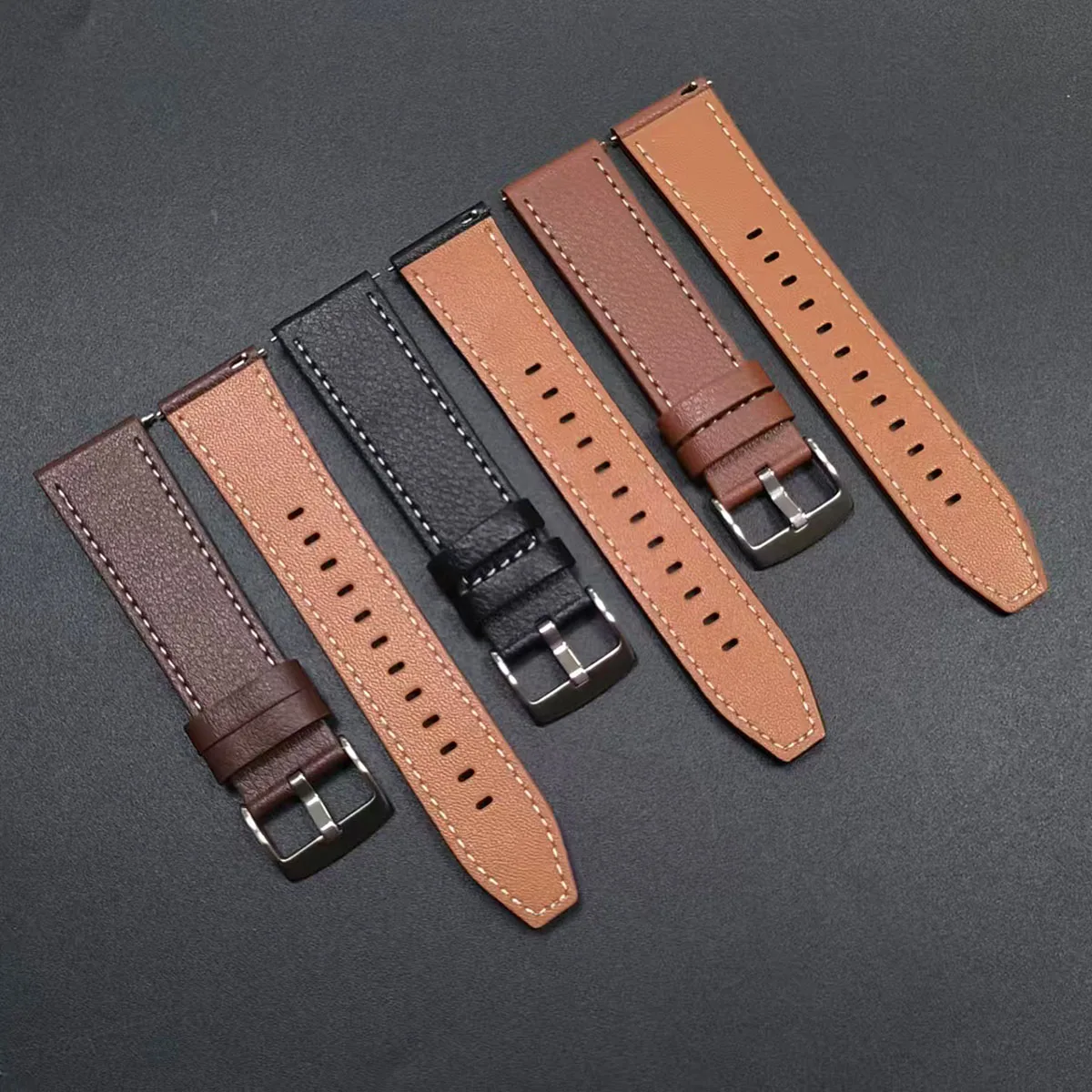 Genuine Leather Watchband - 20mm/22mm - Premium Strap Accessory