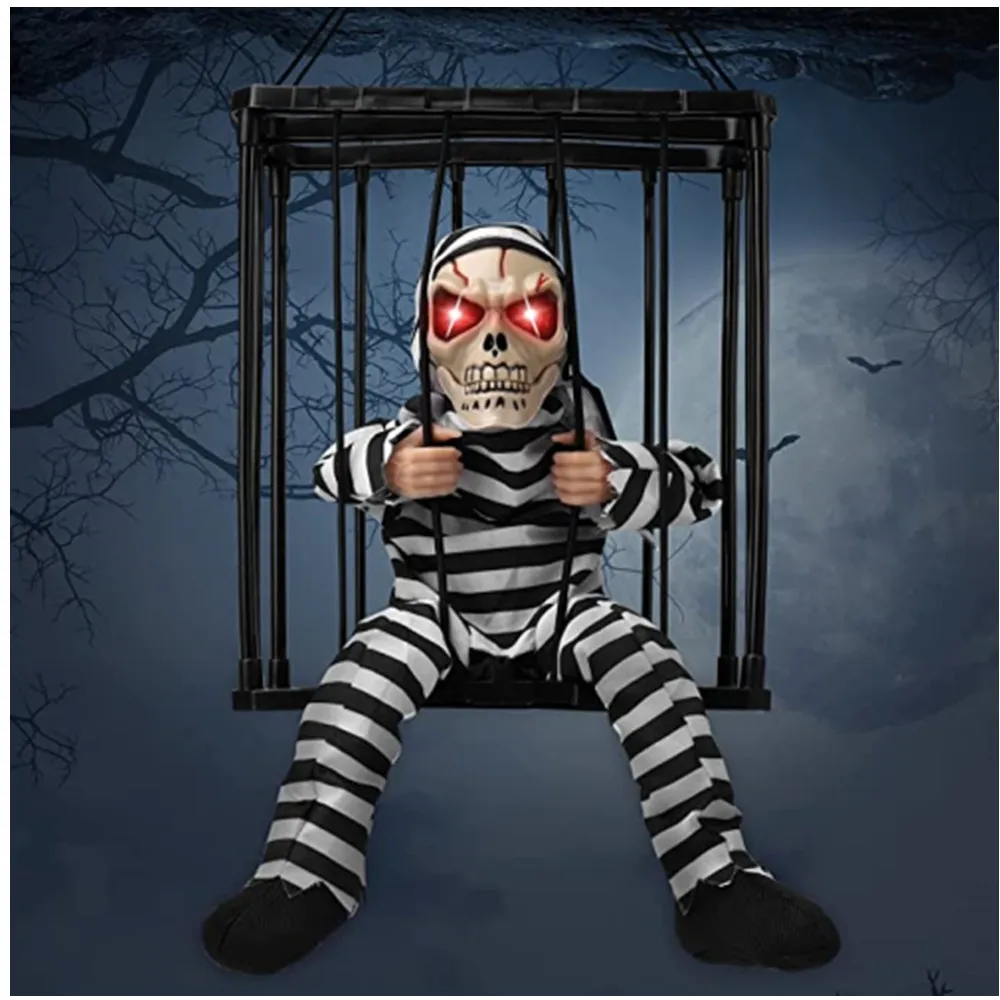 Spaventoso Parlante Prigioniero Indoor Animatronic Prank Home Motion Light Sensor Puntelli Di Halloween Decorazioni Per Esterni Per Bambini Adulti