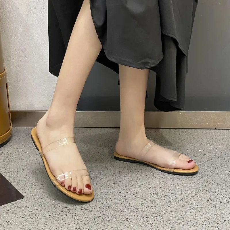 

2024 Hot Sale Women's Jelly Shoe Women's Slippers Simple Princess Casual Slippers Women Solid Color Ladies Slippers Flatslippers