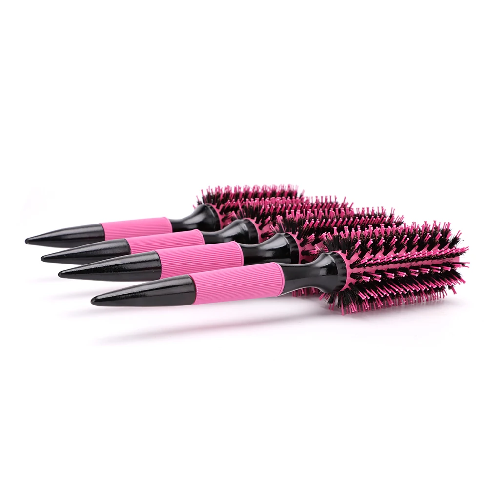 Round Hair Comb Brush With Boar Bristle Mix Nylon Styling Tools Professional Ceramics Ion Hair Brush Hairdressing Supply 6