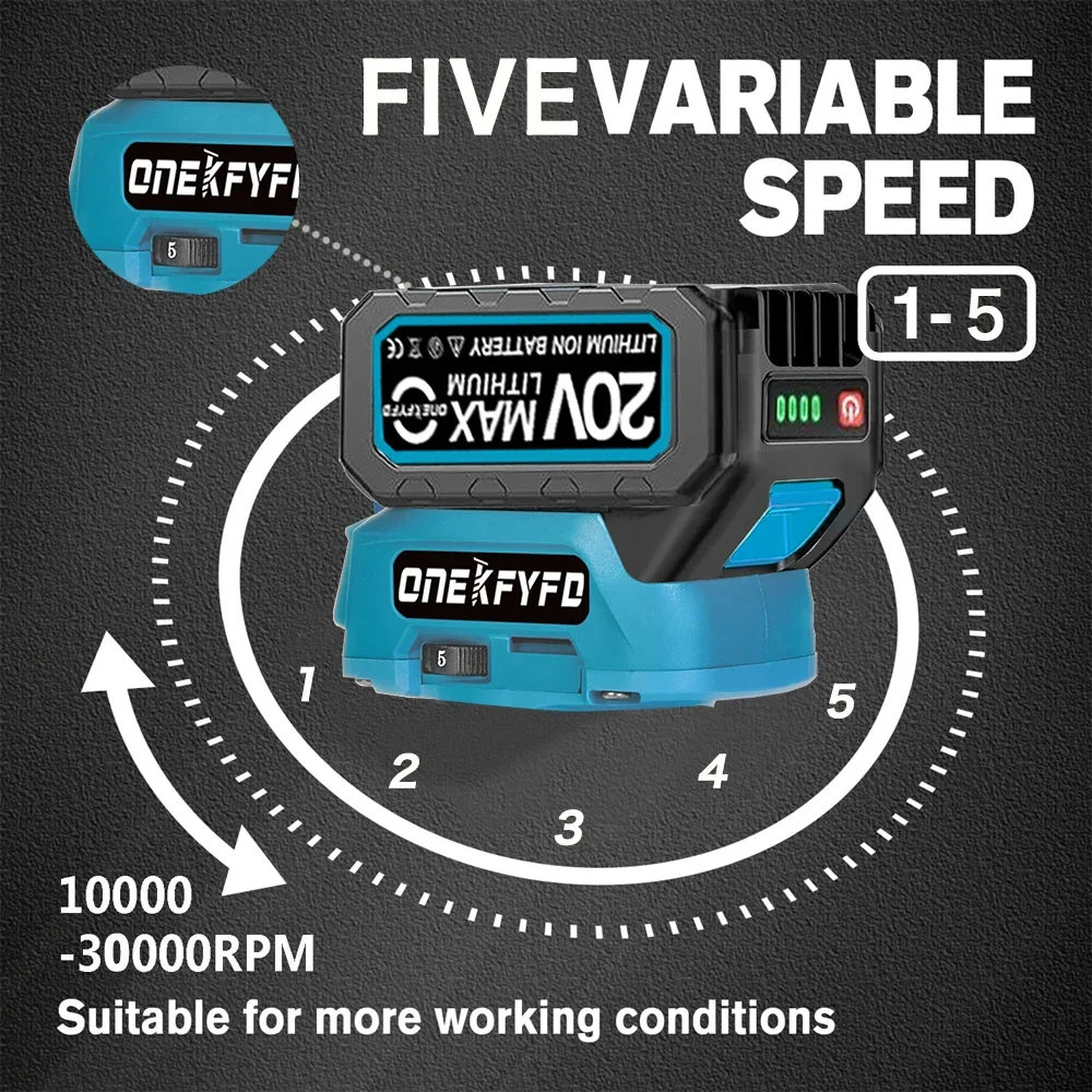 Brushless Electric Trimmer 5 Speeds Cordless Woodworking Engraving Slotting Milling Router for Makita 18V Battery（no Battery） 4
