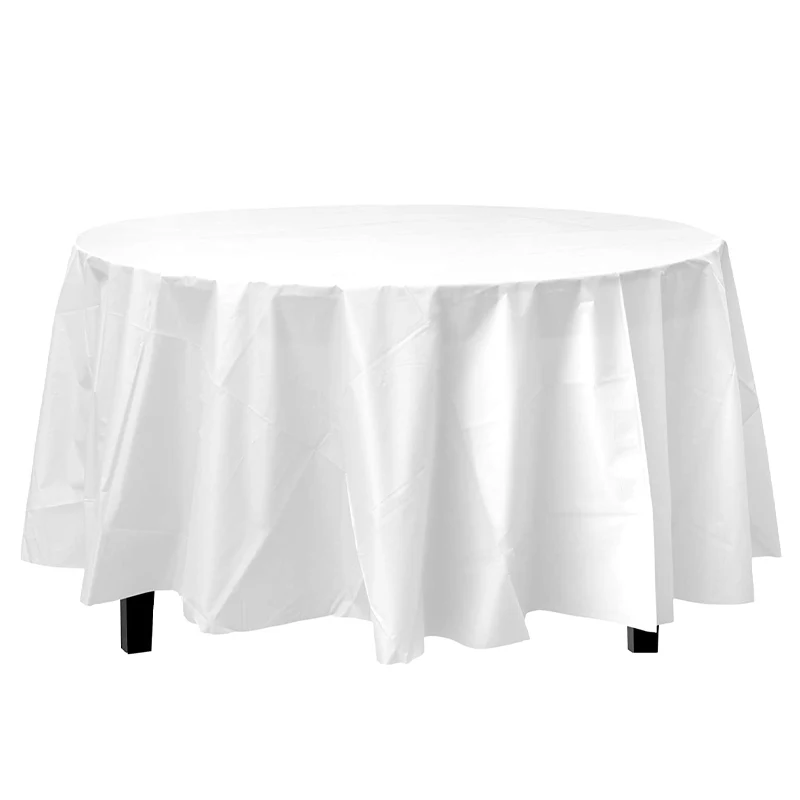 Black/White/Red Disposable PEVA Decorative Solid Plastic Tablecloth 1pc 5