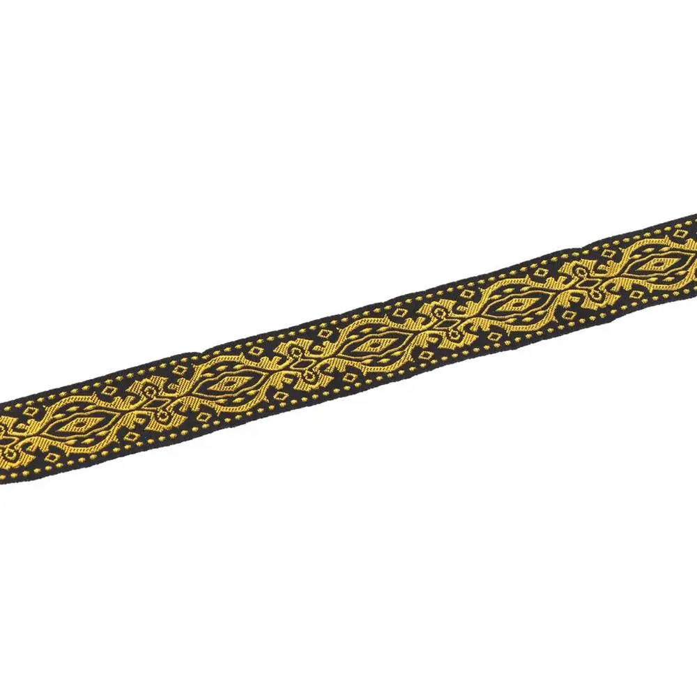 White Gold Jacquard Ribbon Black Gold Fabri Ribbon Floral DIY Clothes Sewing 7.6 Yards 1.3 Inch Wide, embroidery ribbon,silk satin ribbon