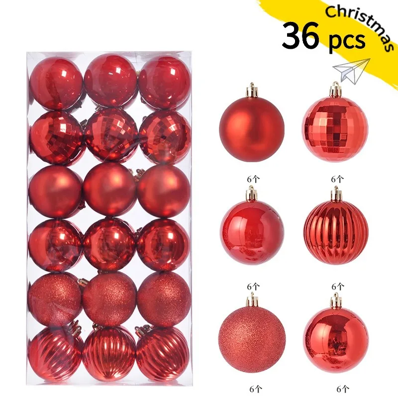 thumbnail image 1 of 36pcs Christmas Balls Christmas Tree Ornaments Ball Xmas Hanging Tree Pendants Home Party Decor 2024 New Year Gift Noel Navidad, 1 of 5