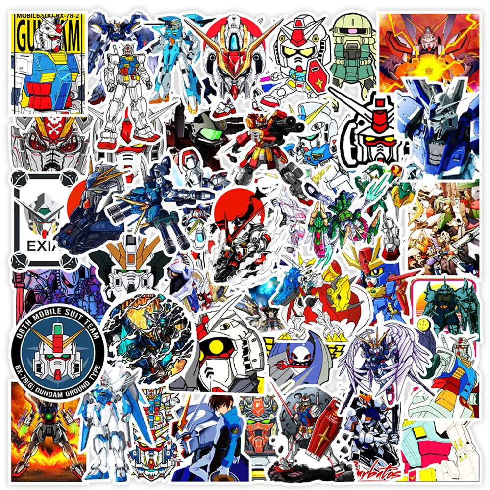 

10/30/50PCS Anime GUNDAM Stickers Laptop Skateboard Car Motorcycle Phone Luggage Guitar Cool Waterproof Sticker Decal Kid Toy