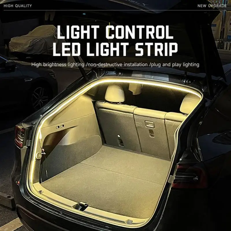 5M Car Trunk Atmosphere Light For Tesla For Model 3/Y Automatic Light Control Sensor Ambient Deco Light Auto Interior Led Strip