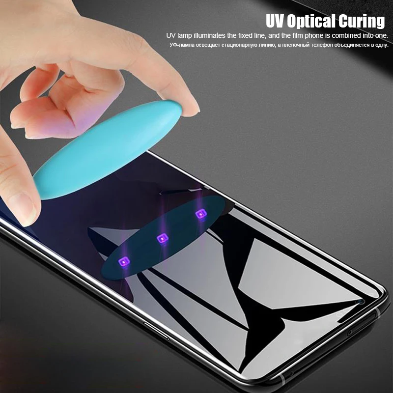 Фото Закаленное стекло с жидким нанопокрытием и УФ-клеем для Oneplus 8 9 ACE 2 11 Pro 10 7 7T, Защитная пленка для экрана 1 + 8T 9R 9RT 11pro 10T, защитная пленка №3