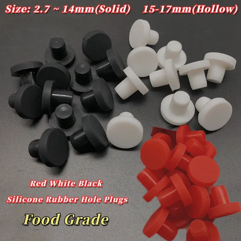 

Red White Black Silicone Rubber Hole Plugs T Type Plug Seal Stopper Furniture Screw Holes 2.7mm-17mm Male Hole Dustproof Caps