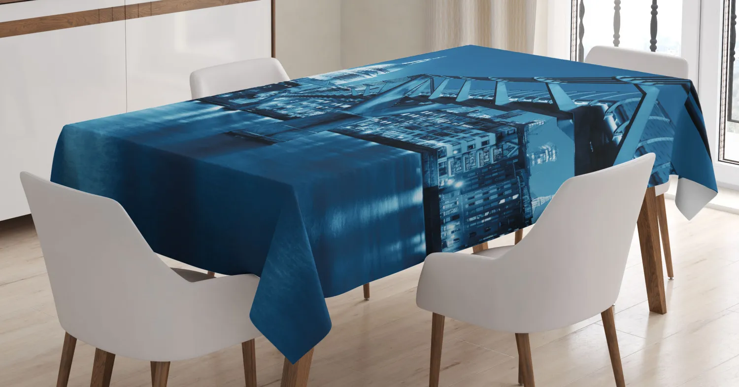 Cityscape Tablecloth Millennium Bridge and St Pauls Printed Fabric