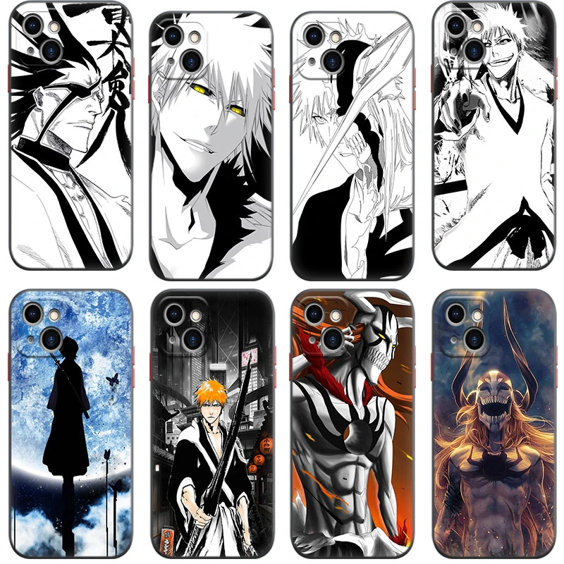 Bleach Ichigo Silicone Phone Case for Iphone 14 13 12 Mini 11 Pro XS Max 7 8 6 6S Plus XR X SE 2020 2022 5 5S Black Cover cute iphone 11 cases