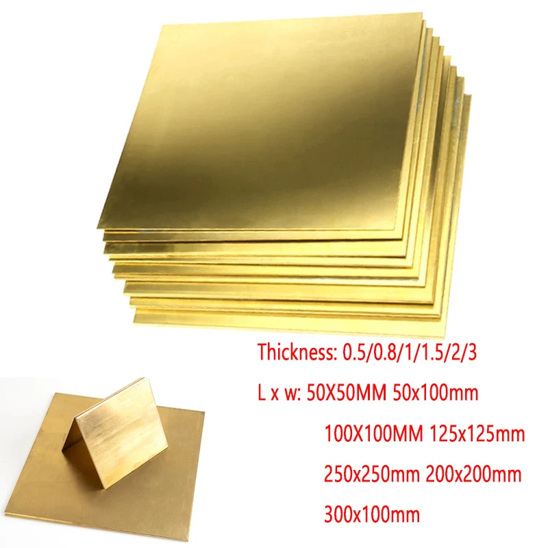 Brass Sheet 1pcs Customized Size Frame Model Mould DIY Contruction Thickness 0.5/0.8/1/1.5/2/3 brass sheet