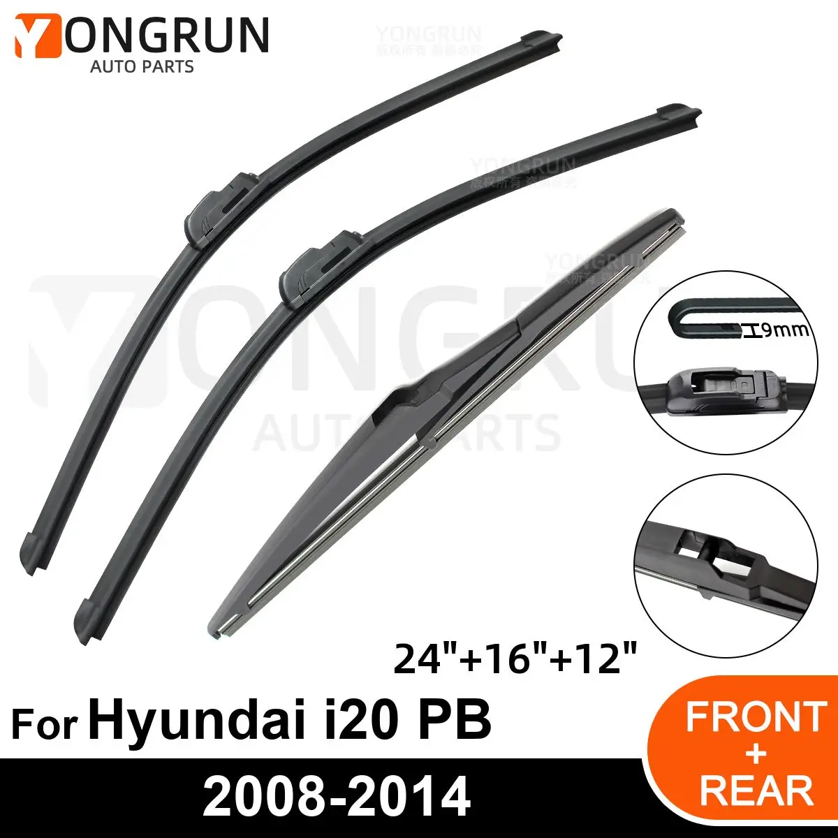 

Щетка стеклоочистителя для Hyundai i20 PB 24 "16" 12 "2008-2011 2012 2013 2014