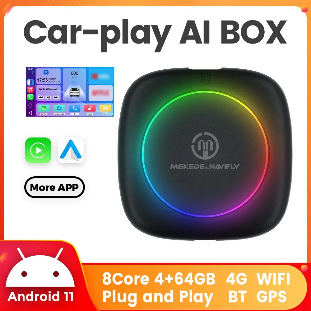 

Android 11.0 Smart TV Ai Box 8 Core 4G 64G Support YouTube Netflix IPTV Waze Siri Wireless Apple Carplay Android Auto 4G-LTE IGO