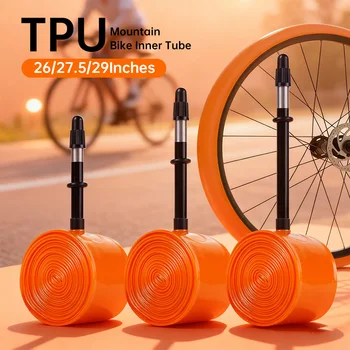 Camera d'aria per mountain bike MTB 26/27.5/29 pollici Pneumatico interno in TPU per bicicletta Resistente alla foratura 45mmMetal French Presta Valve Anti-ossidazione