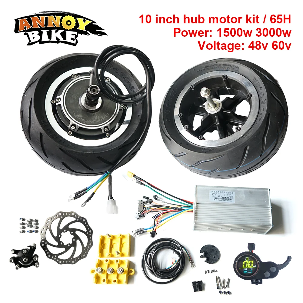 95 100km/h 10 Inch Hub Motor Kit 48V 1500W 60V 3000W Electric Scooter