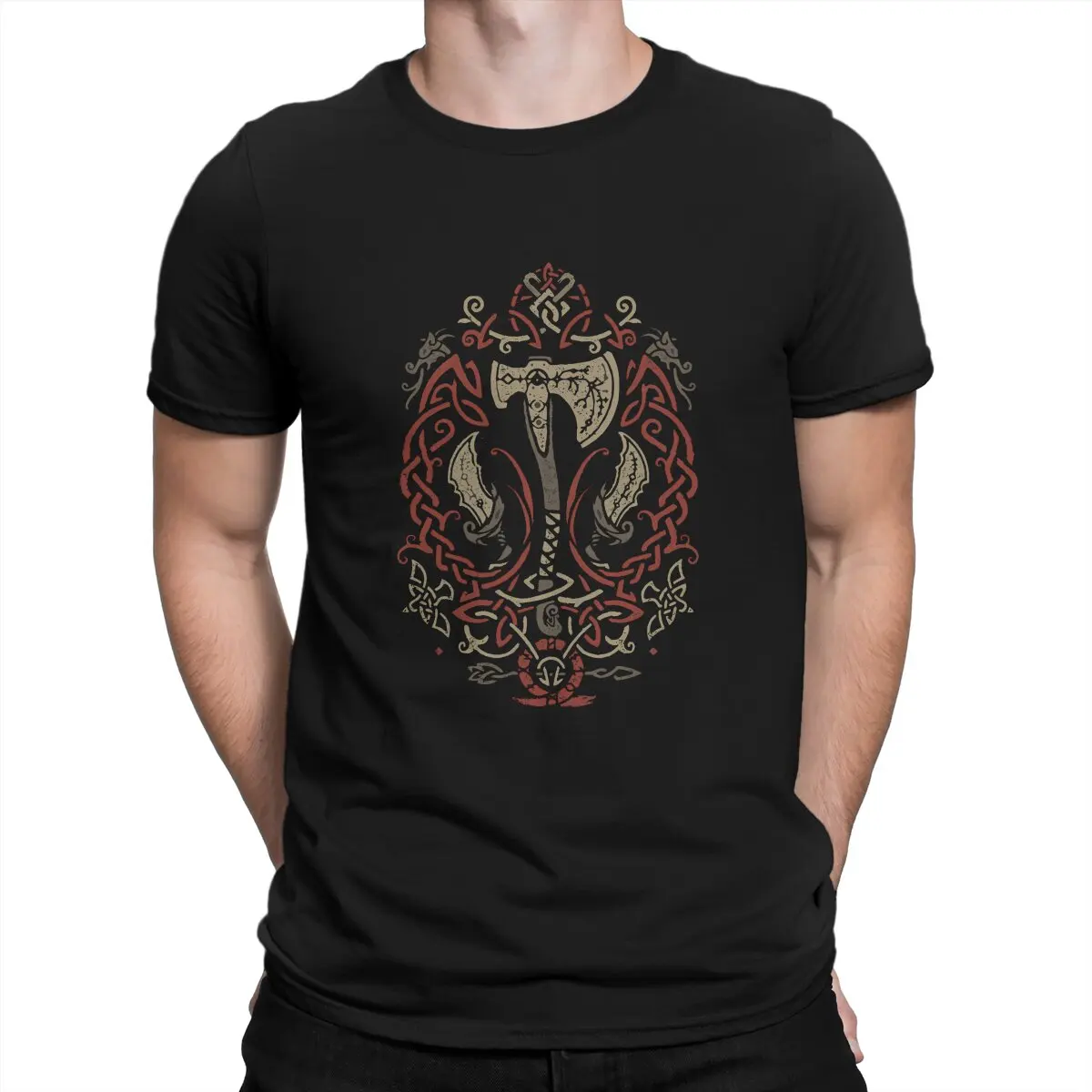 Icona Ragnarok Con Kratos E Atreus Maglietta Casual God Of War Kratos Stampa Top Maglietta Casual Maglietta Maschile Vestiti Regalo Unici