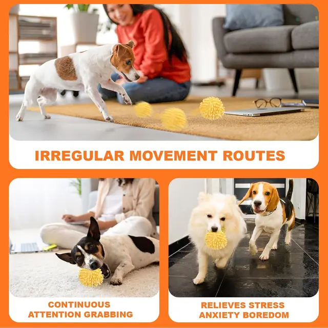 Interactive Dog Toys Moving Ball with Cover Self Rolling Dog Ball for Small/Medium/Large Dogs Automatic Dog Toys Keep Them Busy 3