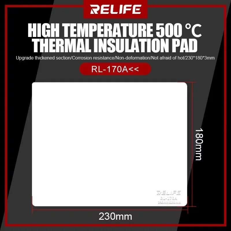 RELIFE RL-170A 170B 170C 230x180 350x230 400x290 mm Big Desk Silicone Mat High Hot Solder Temperature Thermal Insulation Pad Pho