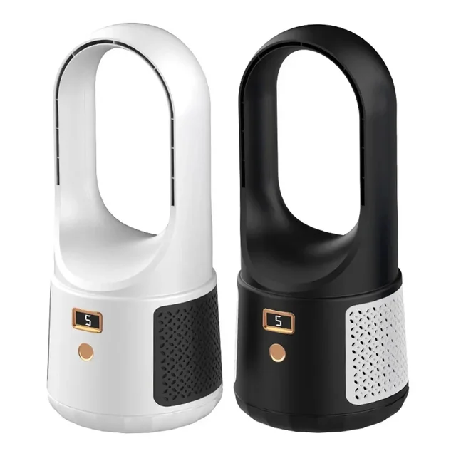 Ventilatore elettrico ricaricabile Ventilatore da pavimento senza lama Raffreddamento Torre di sicurezza per bambini Ventilatore da 2000 mAh Dispositivo di raffreddamento dell'aria domestico 6 marce 5