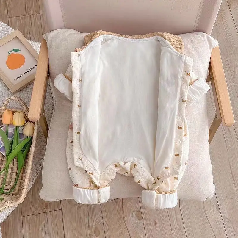 Autumn Baby Girls Double Layer Jumpsuit Romper