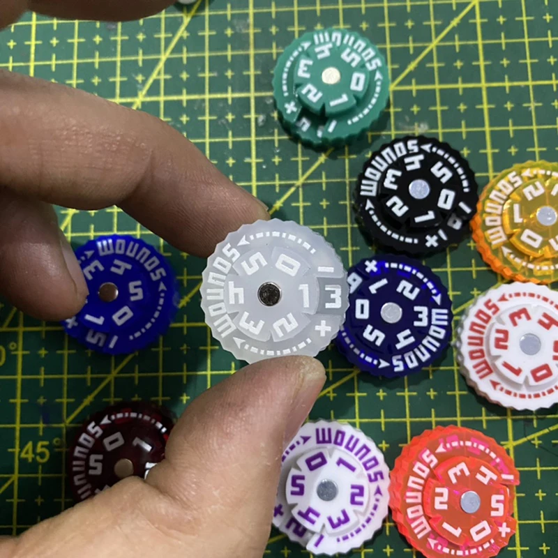 하이 퀄리티 25mm 상처 추적기, 0-59 무작위 색상 망치 카운터, 혁신적이고 실용적인 보드 게임 카운터