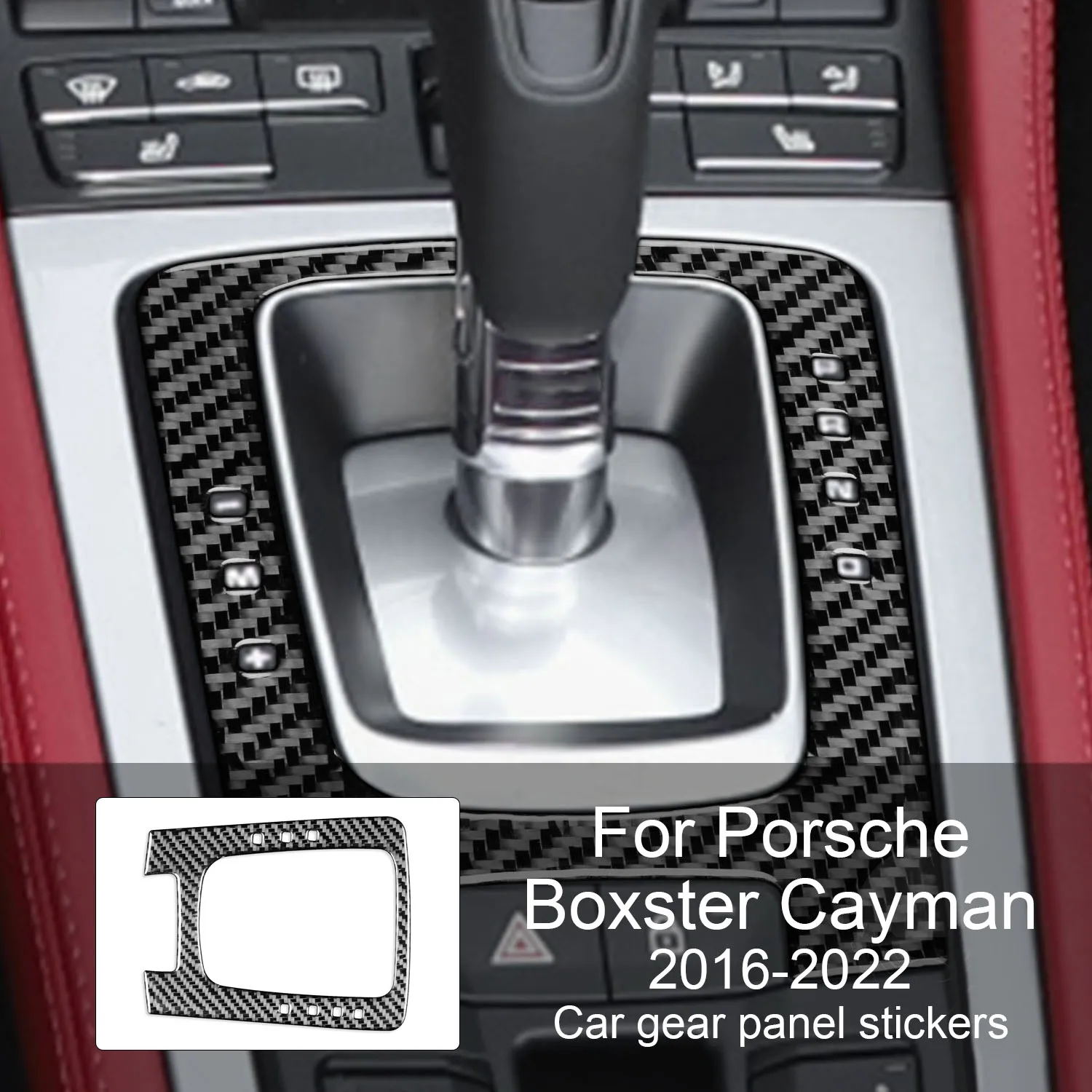 

Наклейка на панель шестерни автомобиля из углеродного волокна для Porsche Boxster Cayman 718 982 2016-2022, аксессуары для интерьера автомобиля