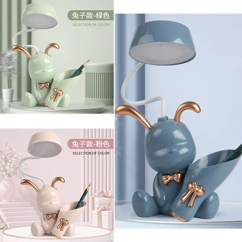 Bear Lamp LED Night Light USB Rechargeable Eye Protection Multifunctional Table Desk Lighting with Pen Holder Learning Cute ABS Led Light Desk Lamp Night Light Led Desk Lamp Mini Night Light Mini Led Light