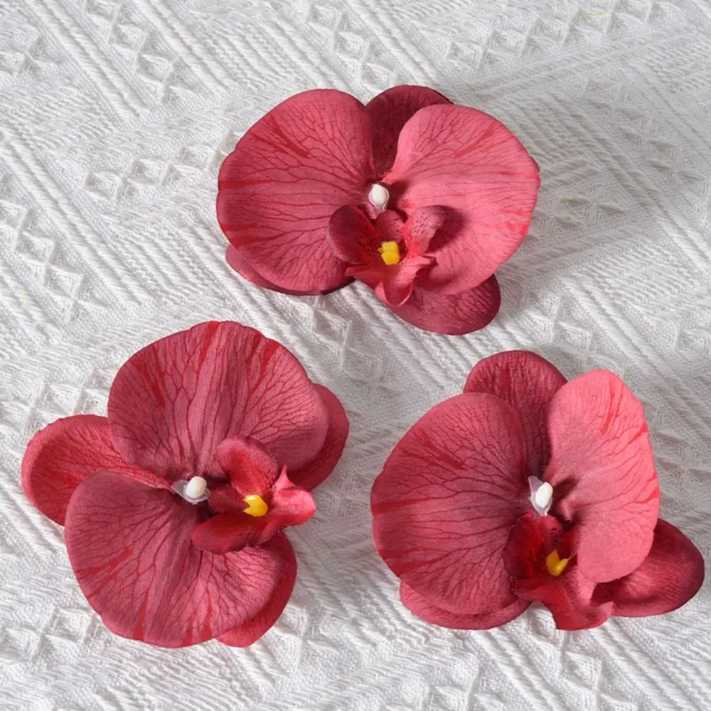 Artificial flowers Simulated Silicone Cotton 3D Printing Butterfly Orchid Handmade Accessories Wedding Decoration DIY