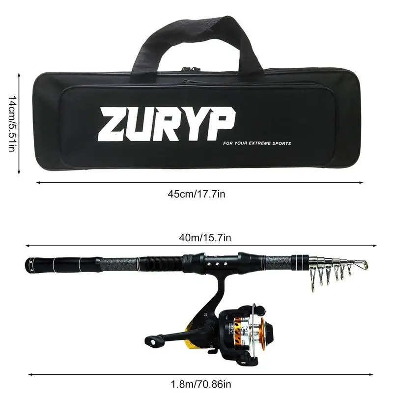 Fishing Rod And Reel Combo Portable Fishing Pole Kit With Bag Balanced  Fishing Rod And Reel Lightweight Fishing Gear Set For